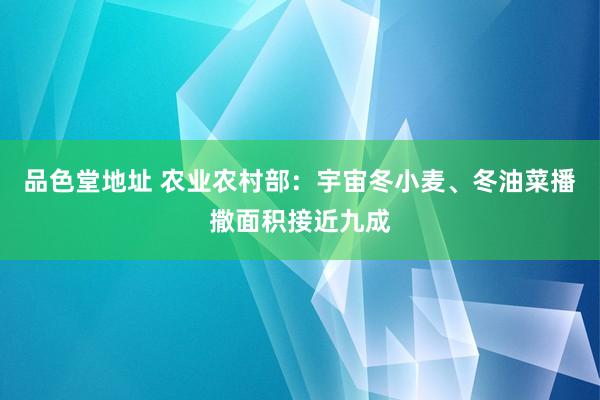 品色堂地址 农业农村部：宇宙冬小麦、冬油菜播撒面积接近九成