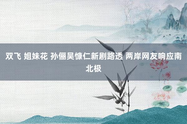 双飞 姐妹花 孙俪吴慷仁新剧路透 两岸网友响应南北极